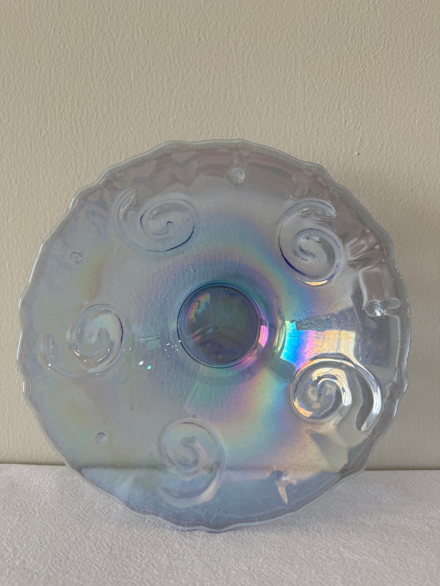 Purple swirl glass bowl