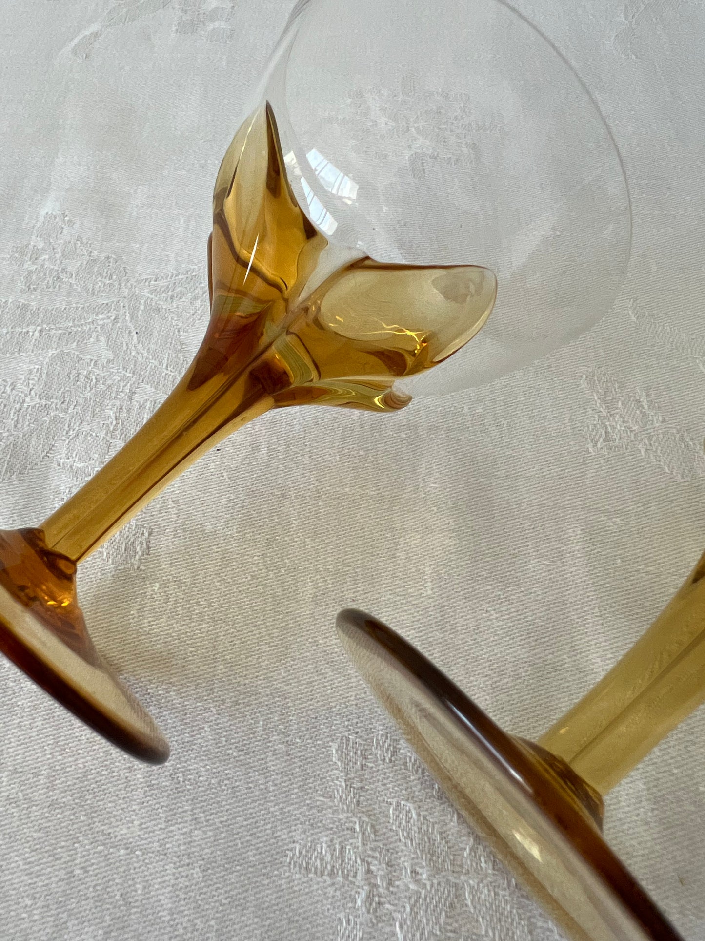 Mini amber stem glasses