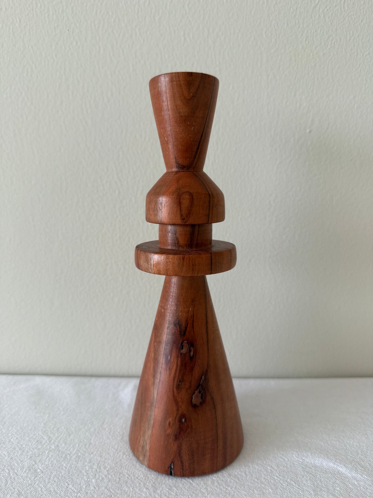 Wooden candle stick holder