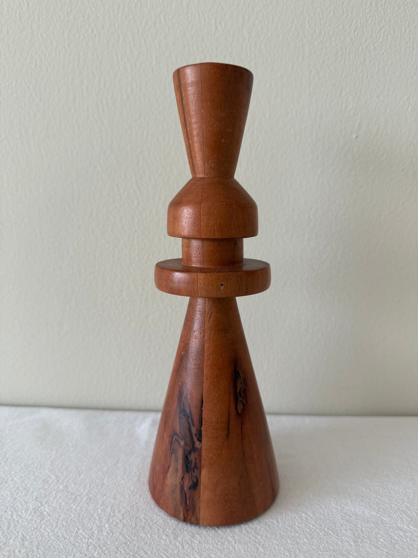 Wooden candle stick holder