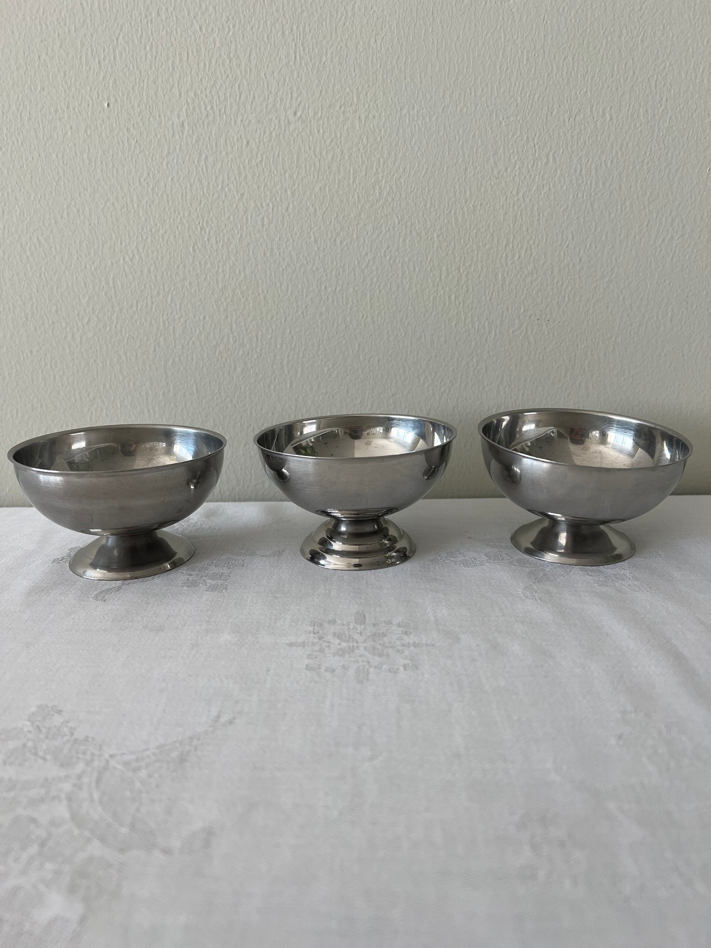 Stainless Steel vintage ice cream bowls