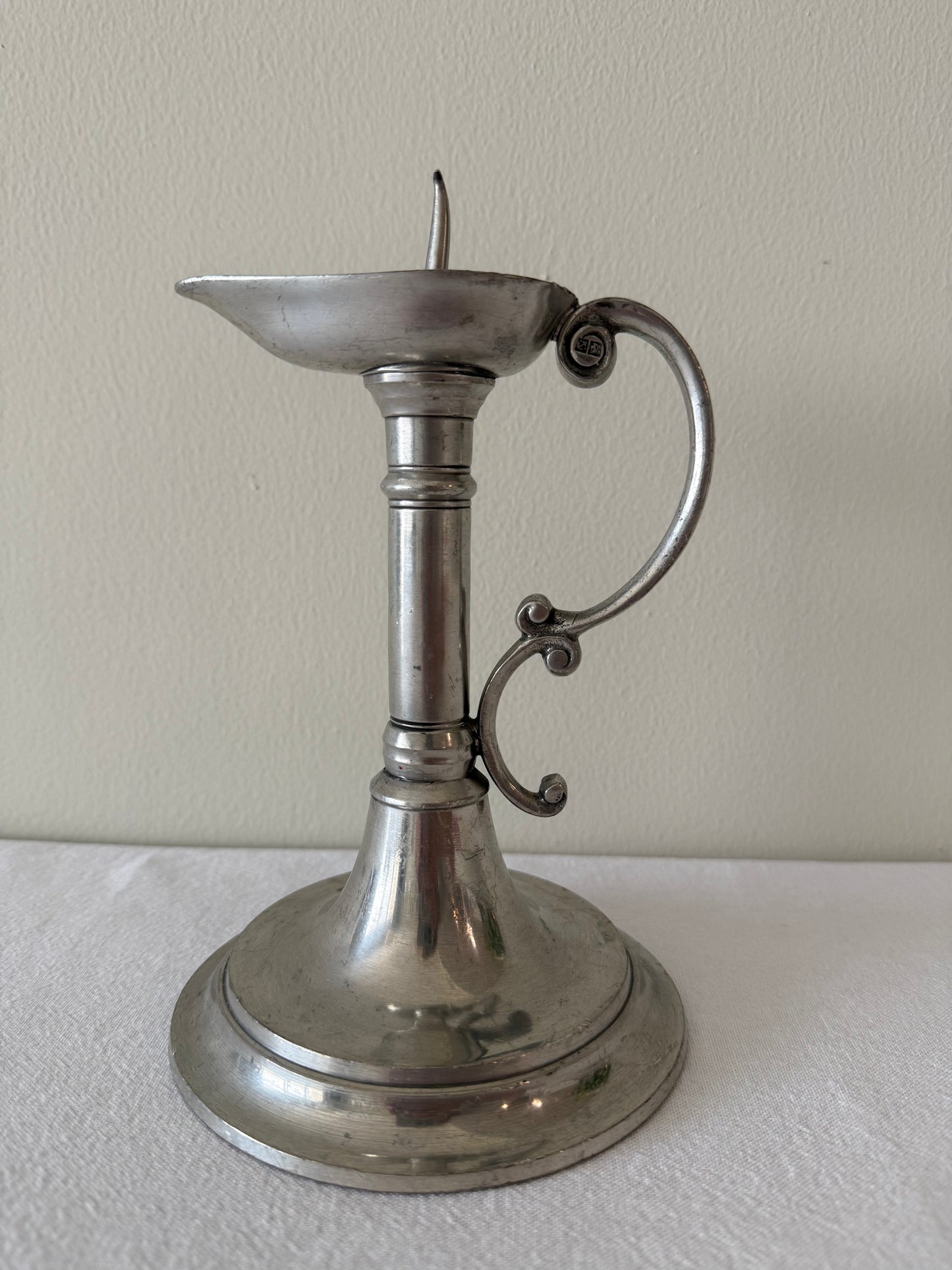 Pewter decorative candle holder