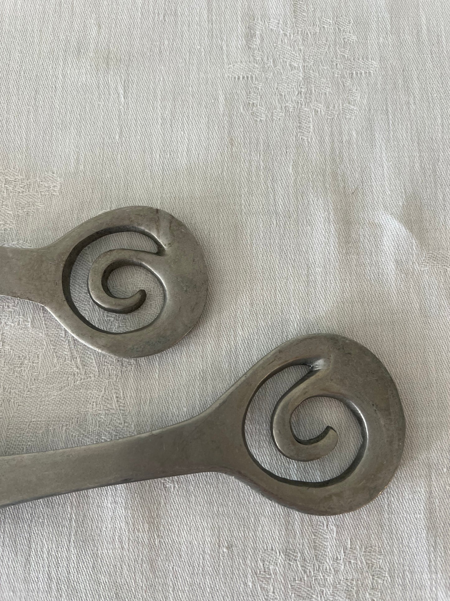 Cast Aluminium 90s Vintage salad servers