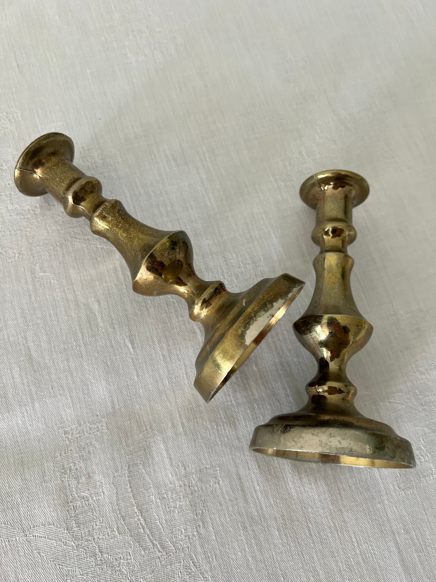 Brass candlestick holders