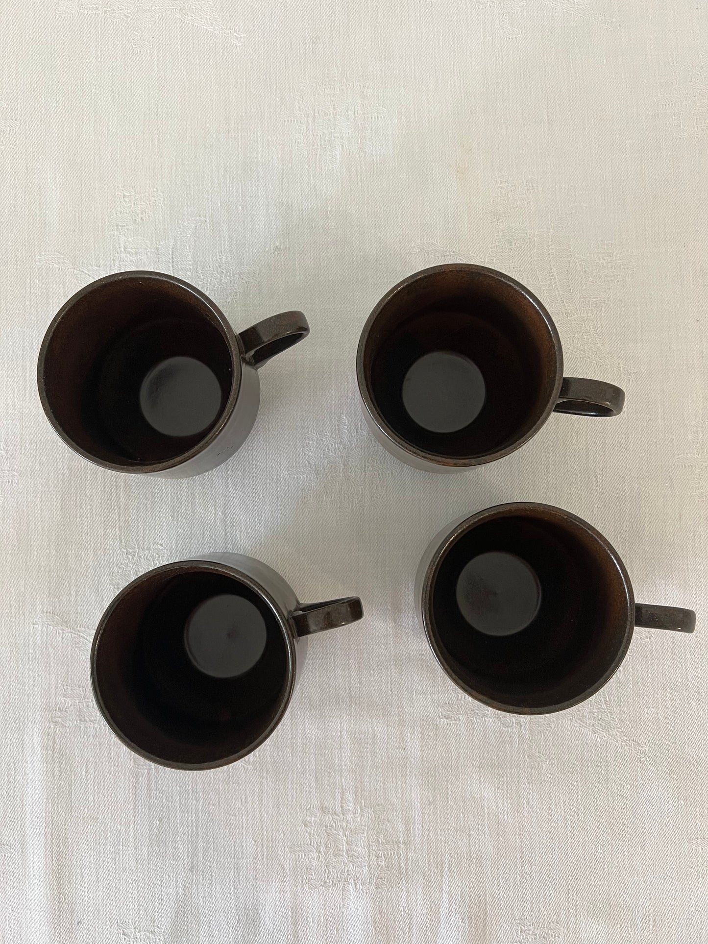Set of vintage brown cups