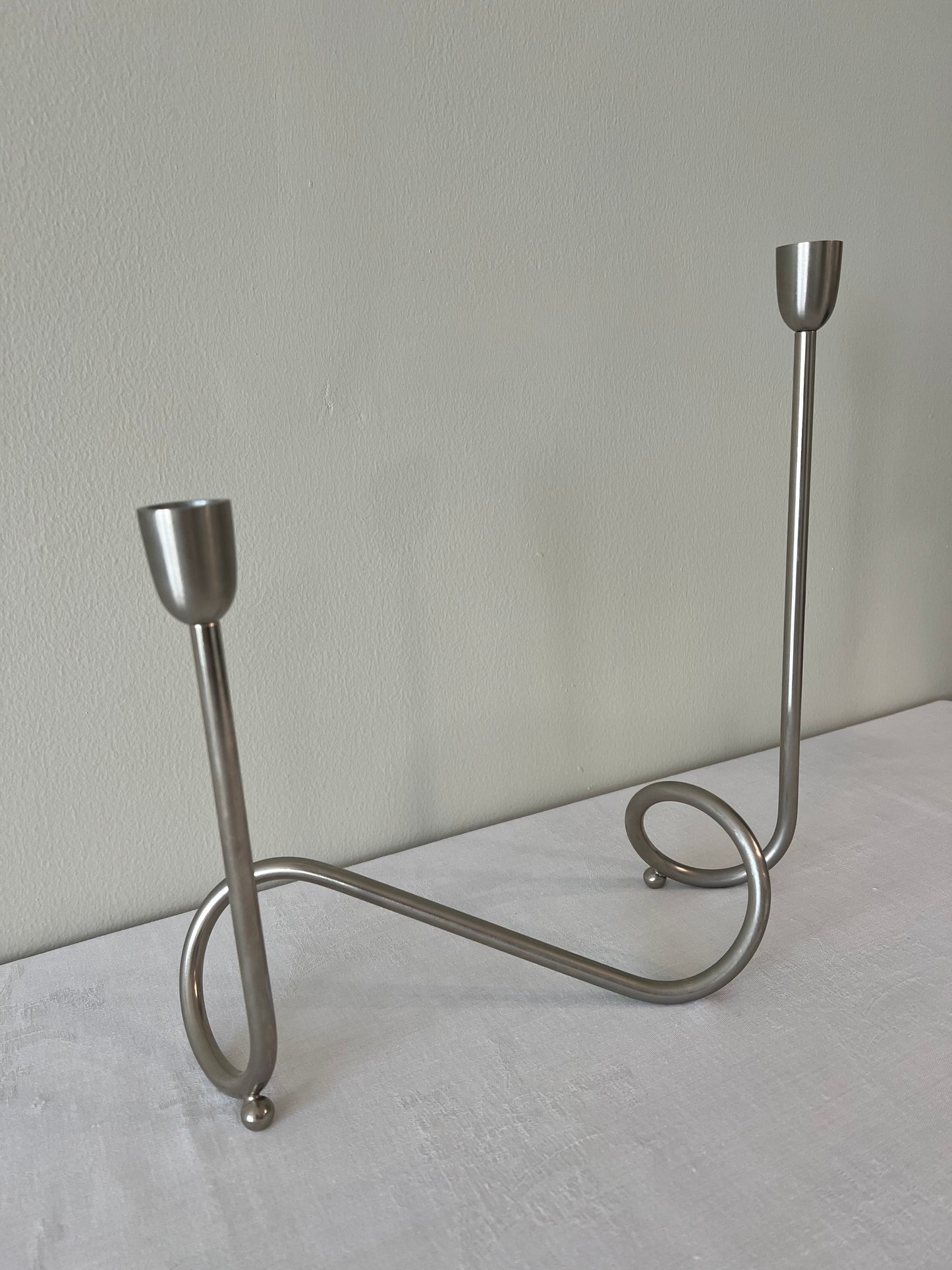 Silver candle stick holder