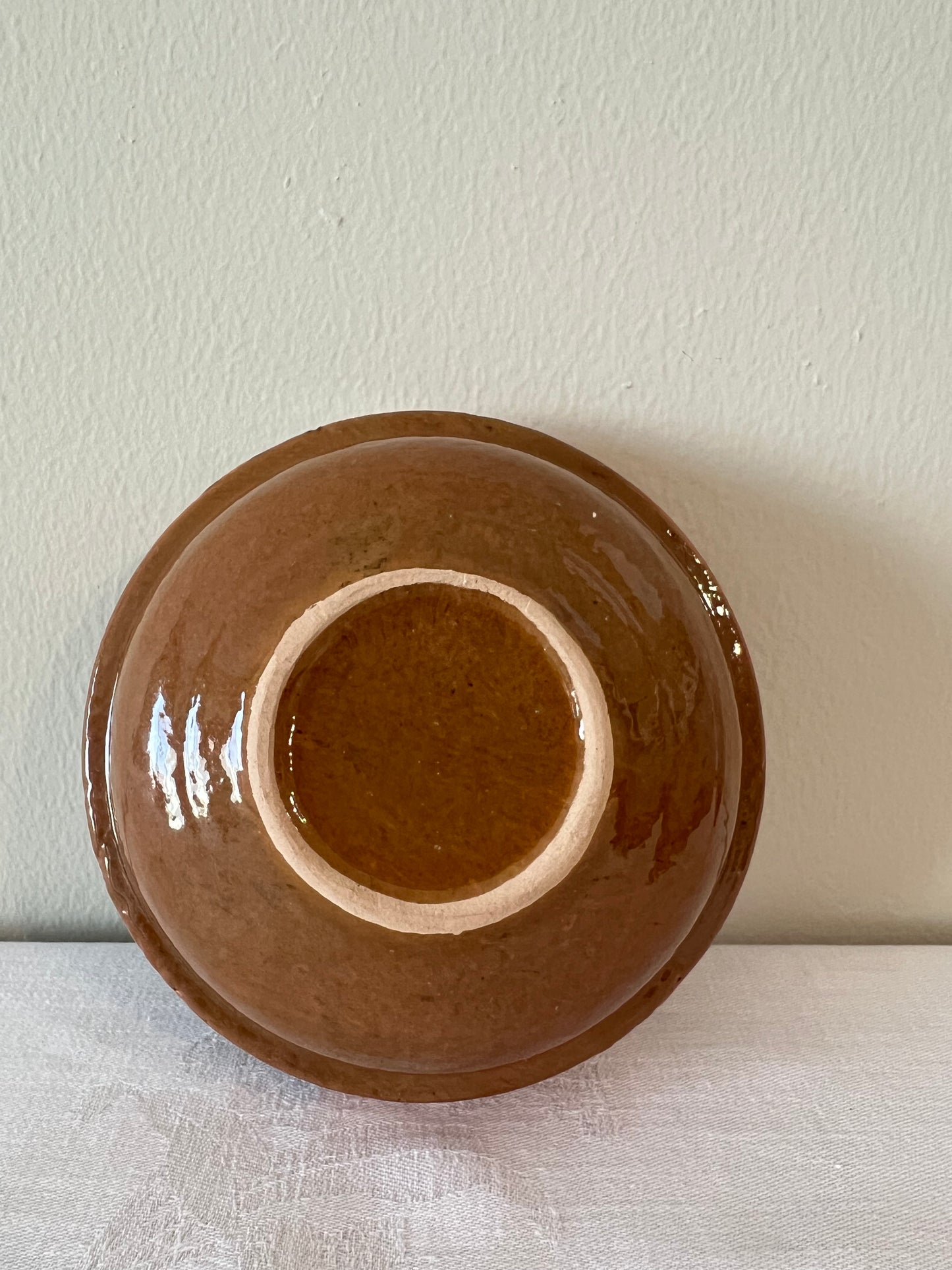 Modern terracotta paint marbled effect bowl