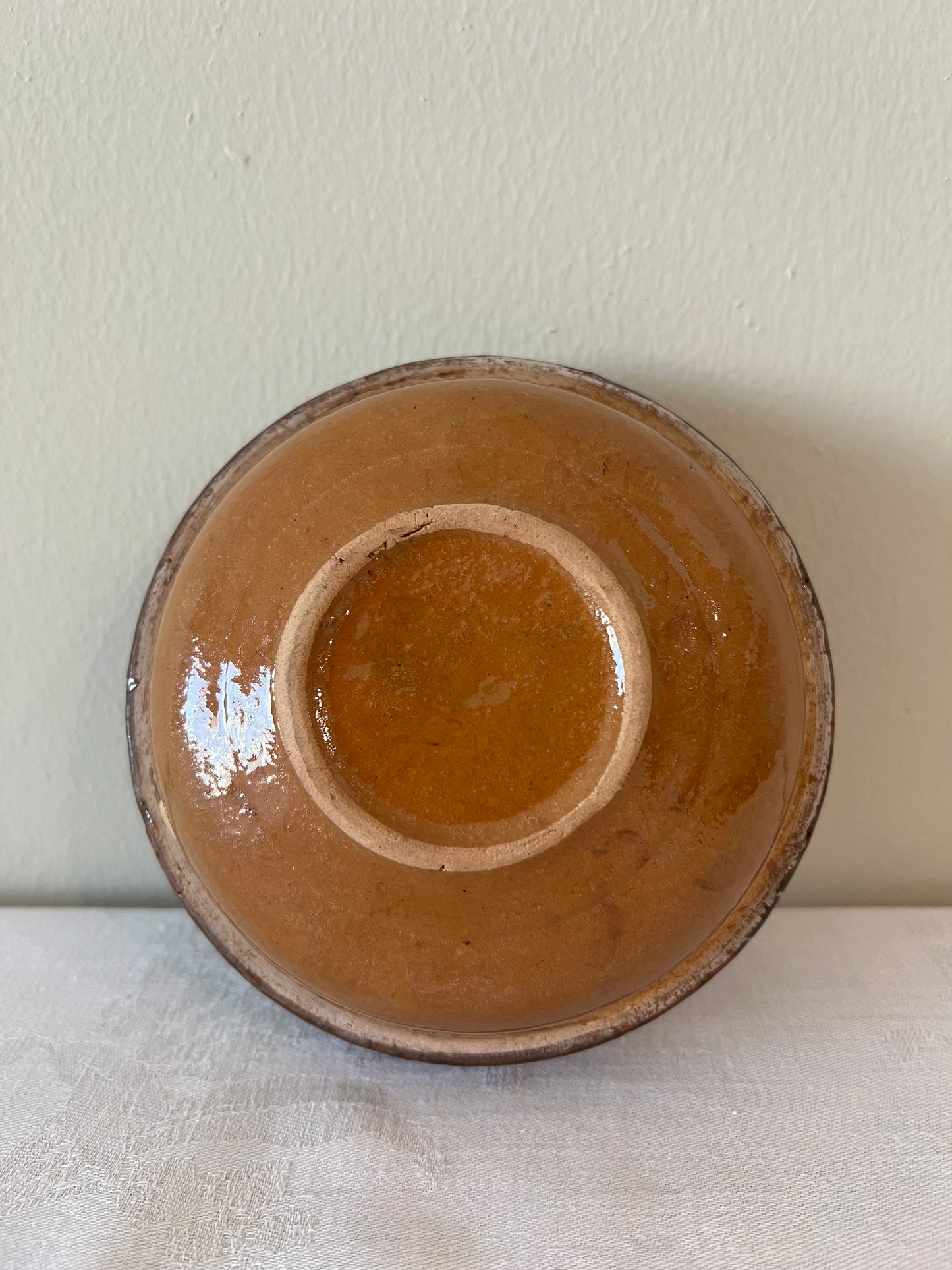Modern brown paint marbled effect bowl
