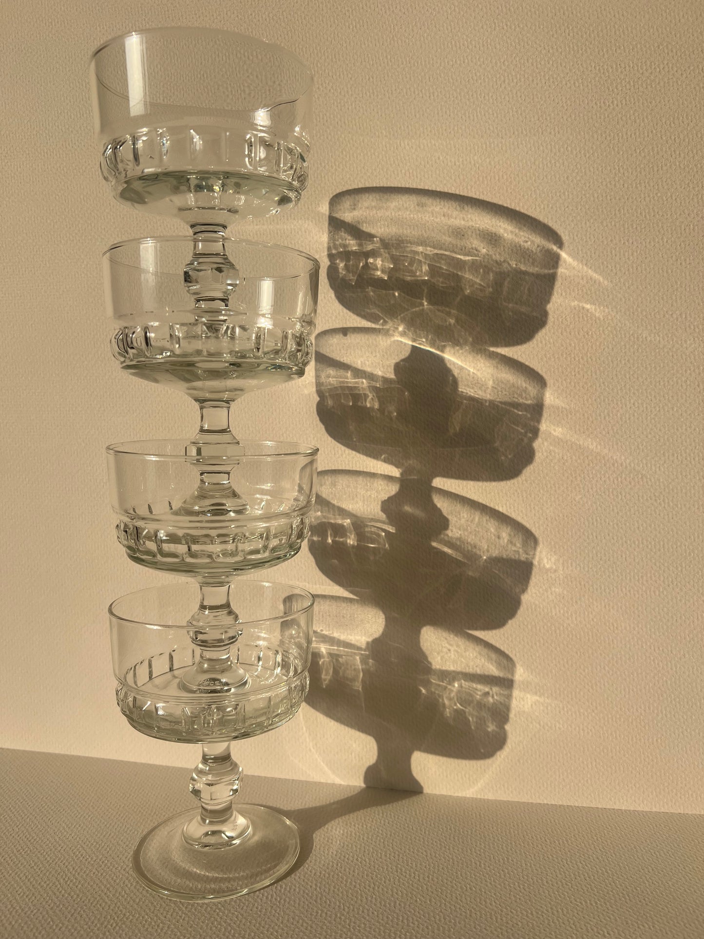 70's glass dishes set of 4