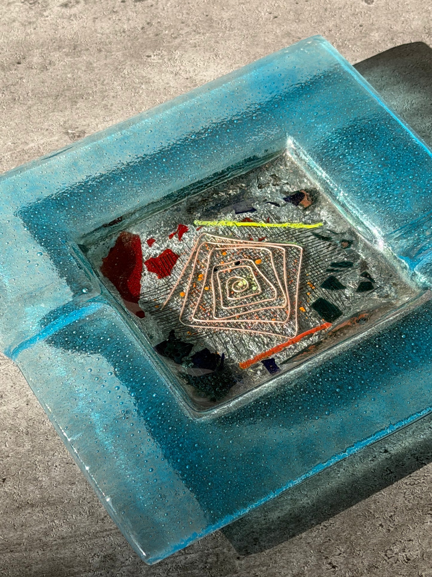 Abstract glass dish