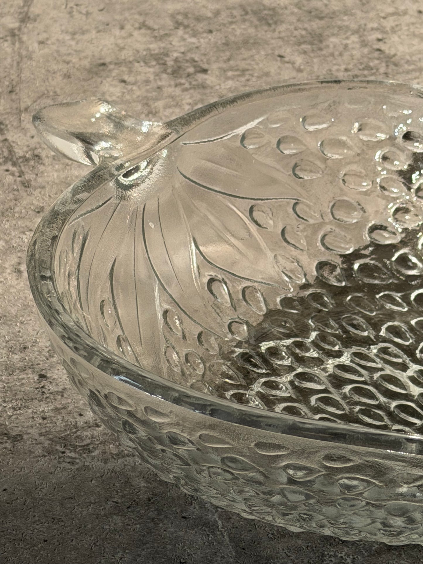 Glass strawberry dish
