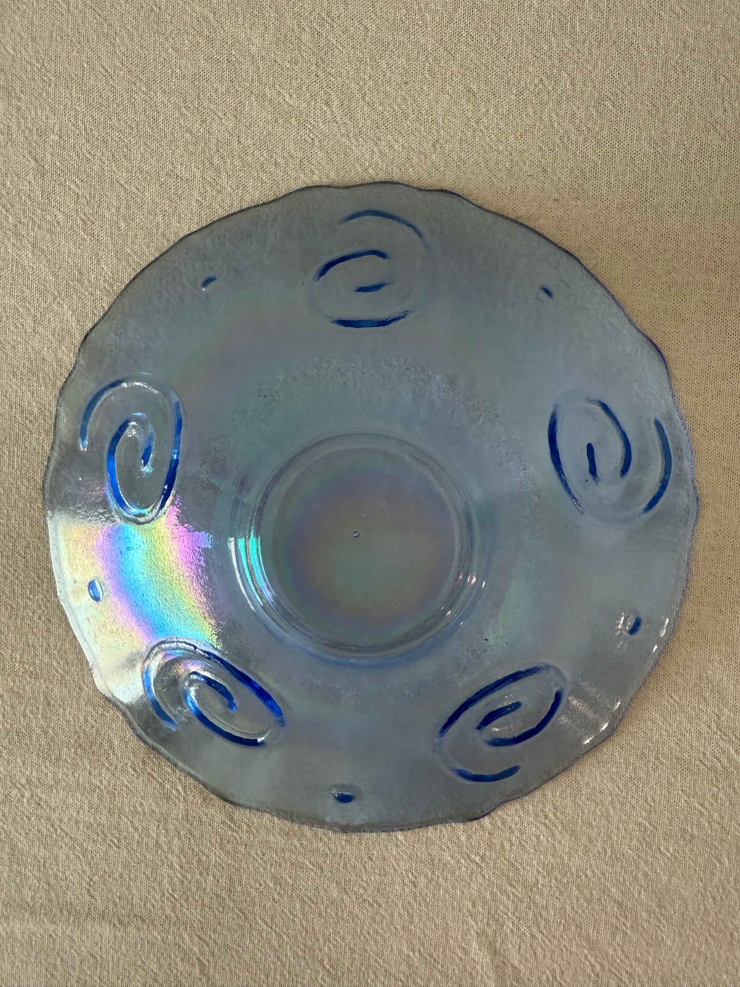 Purple swirl glass bowl