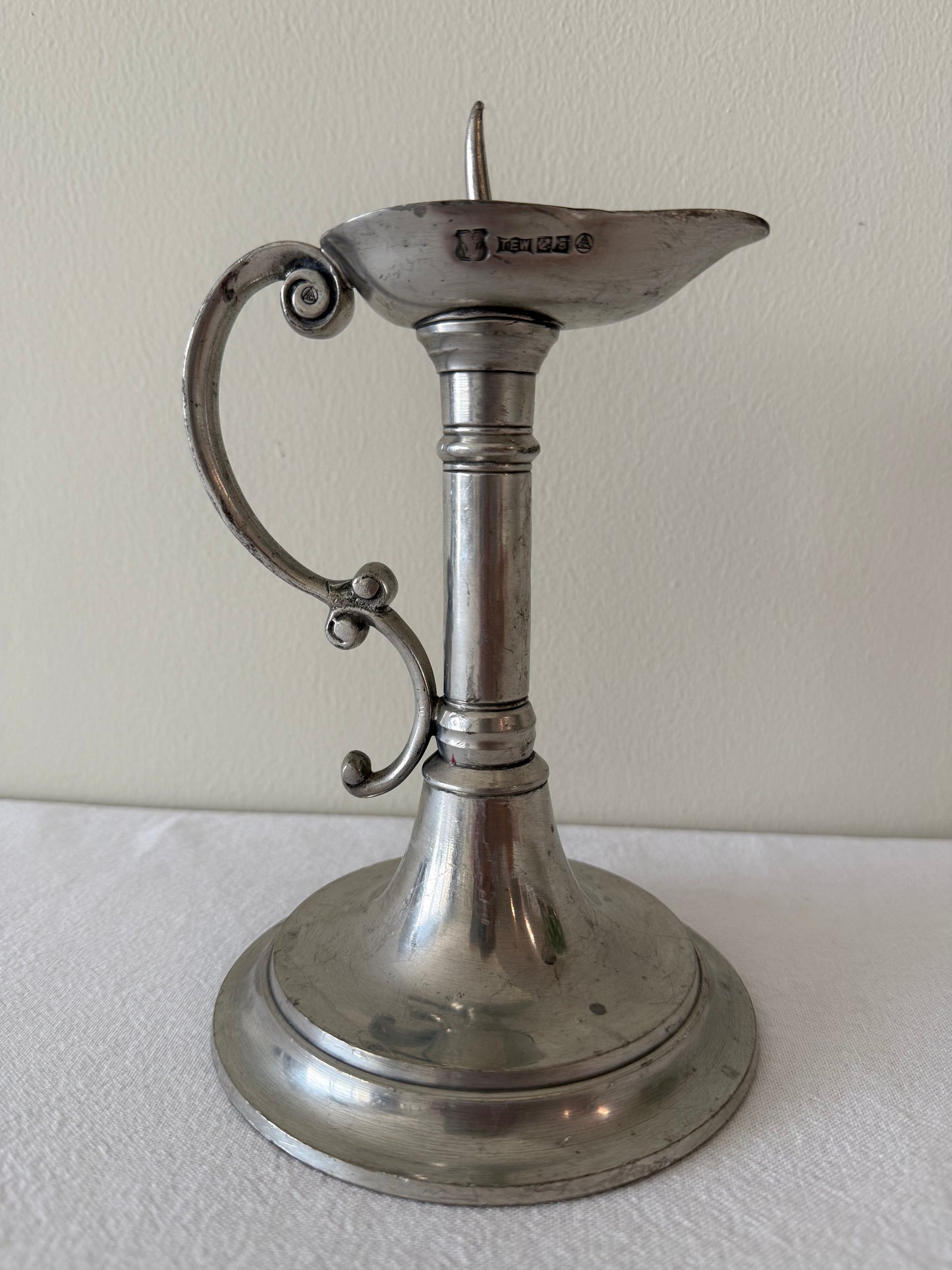 Pewter decorative candle holder