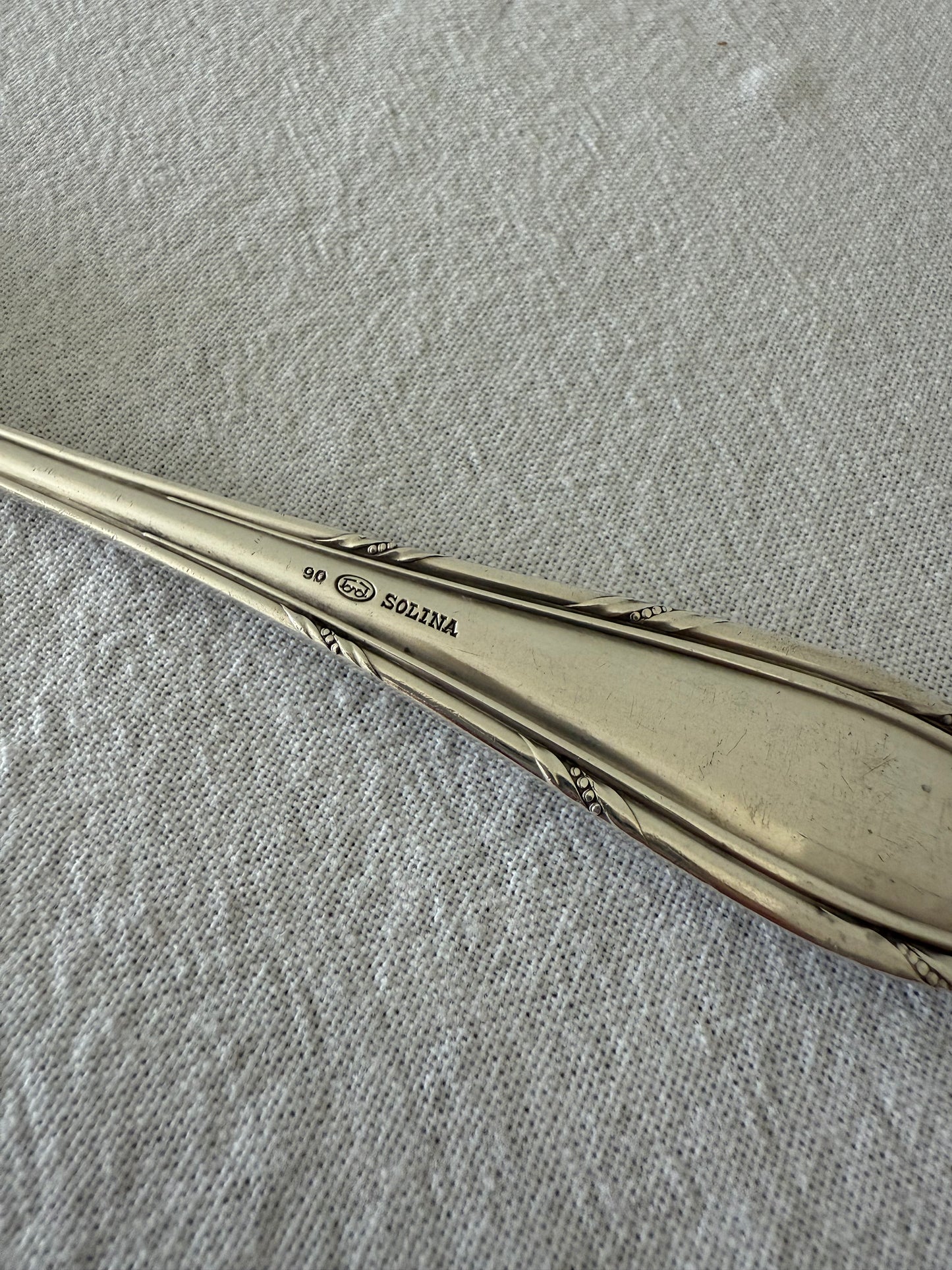Silver plated serving fork
