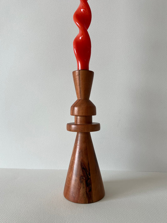 Wooden candle stick holder