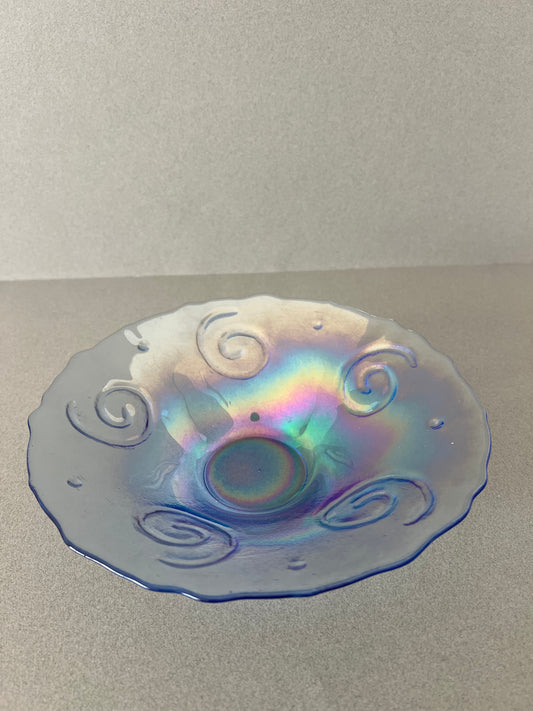 Purple swirl glass bowl