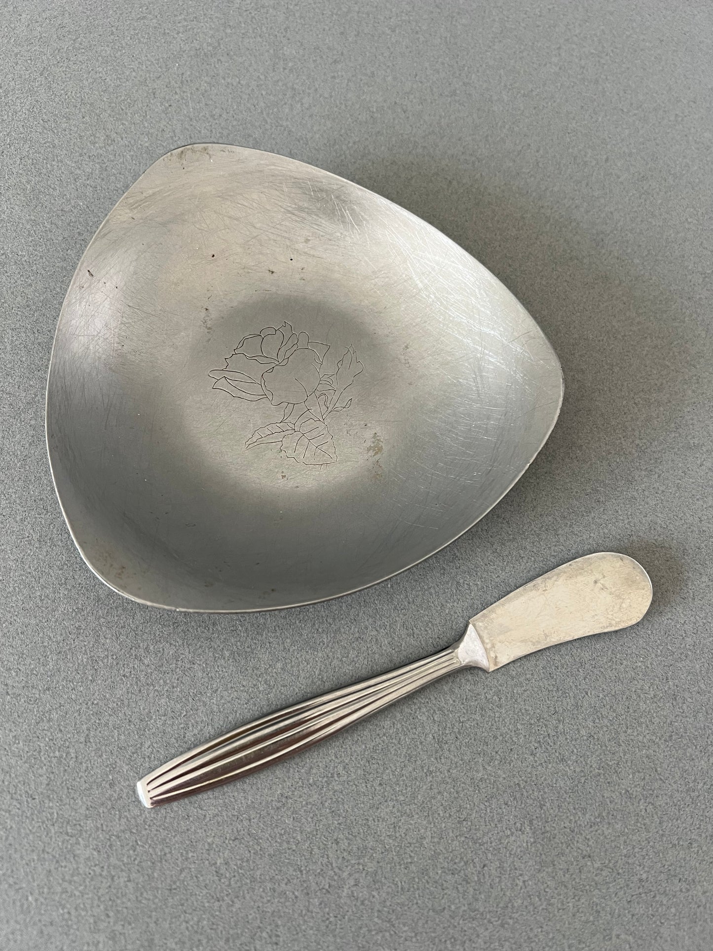 Butter dish and knife