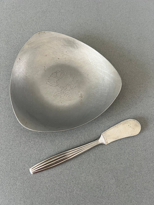 Butter dish and knife