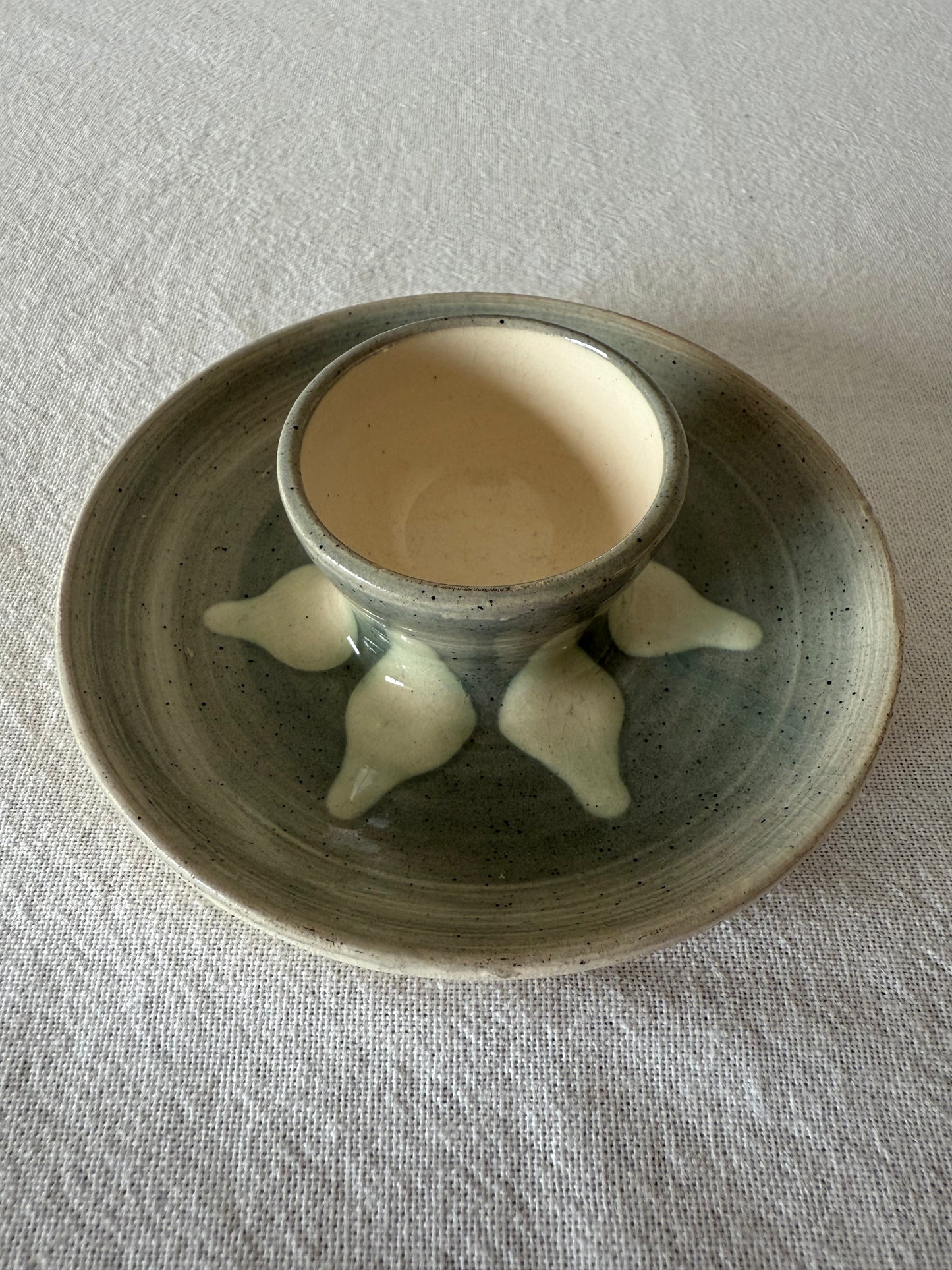 Ceramic egg cup in blue