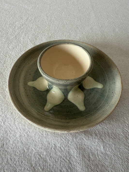Ceramic egg cup in blue