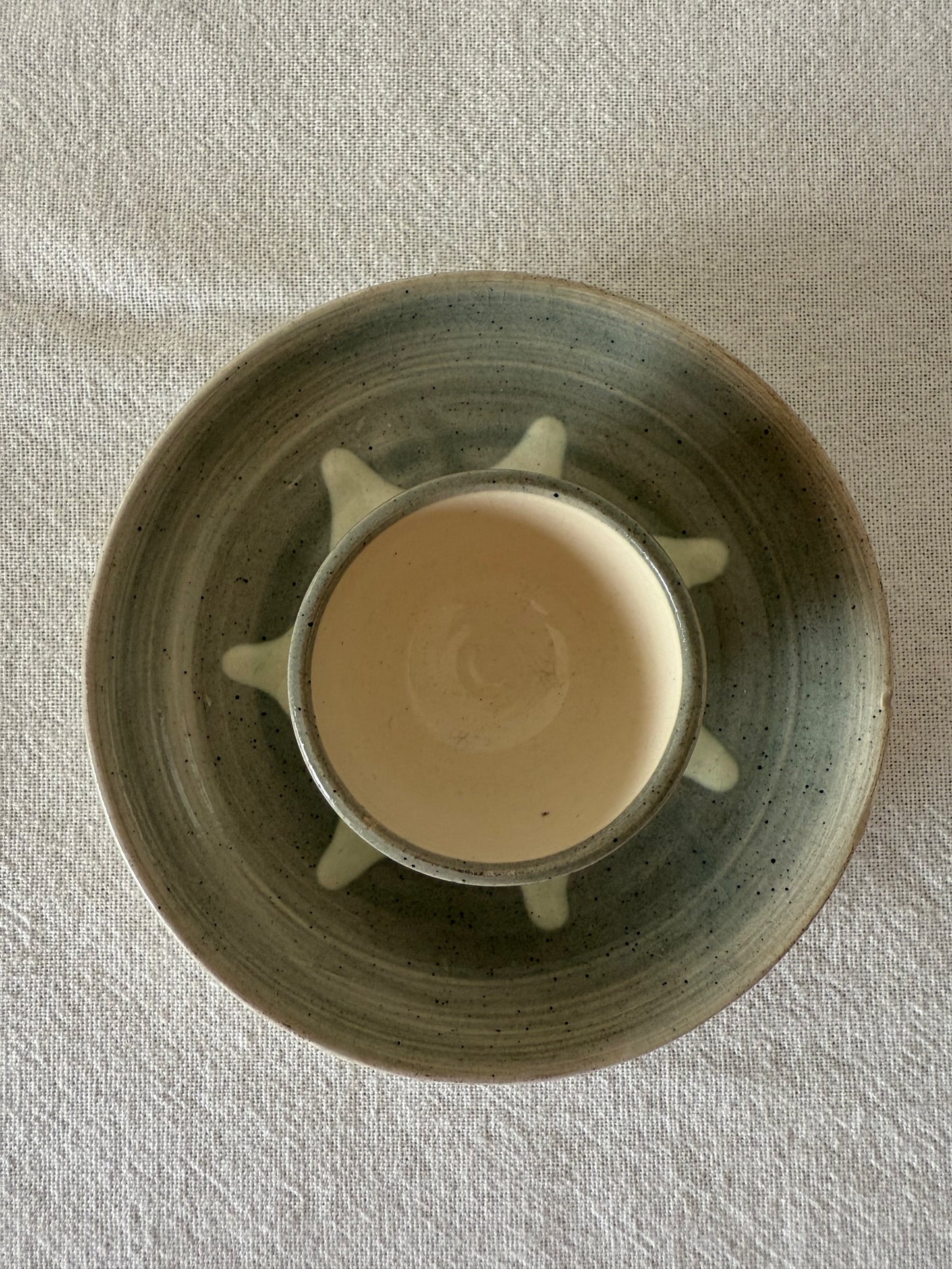 Ceramic egg cup in blue