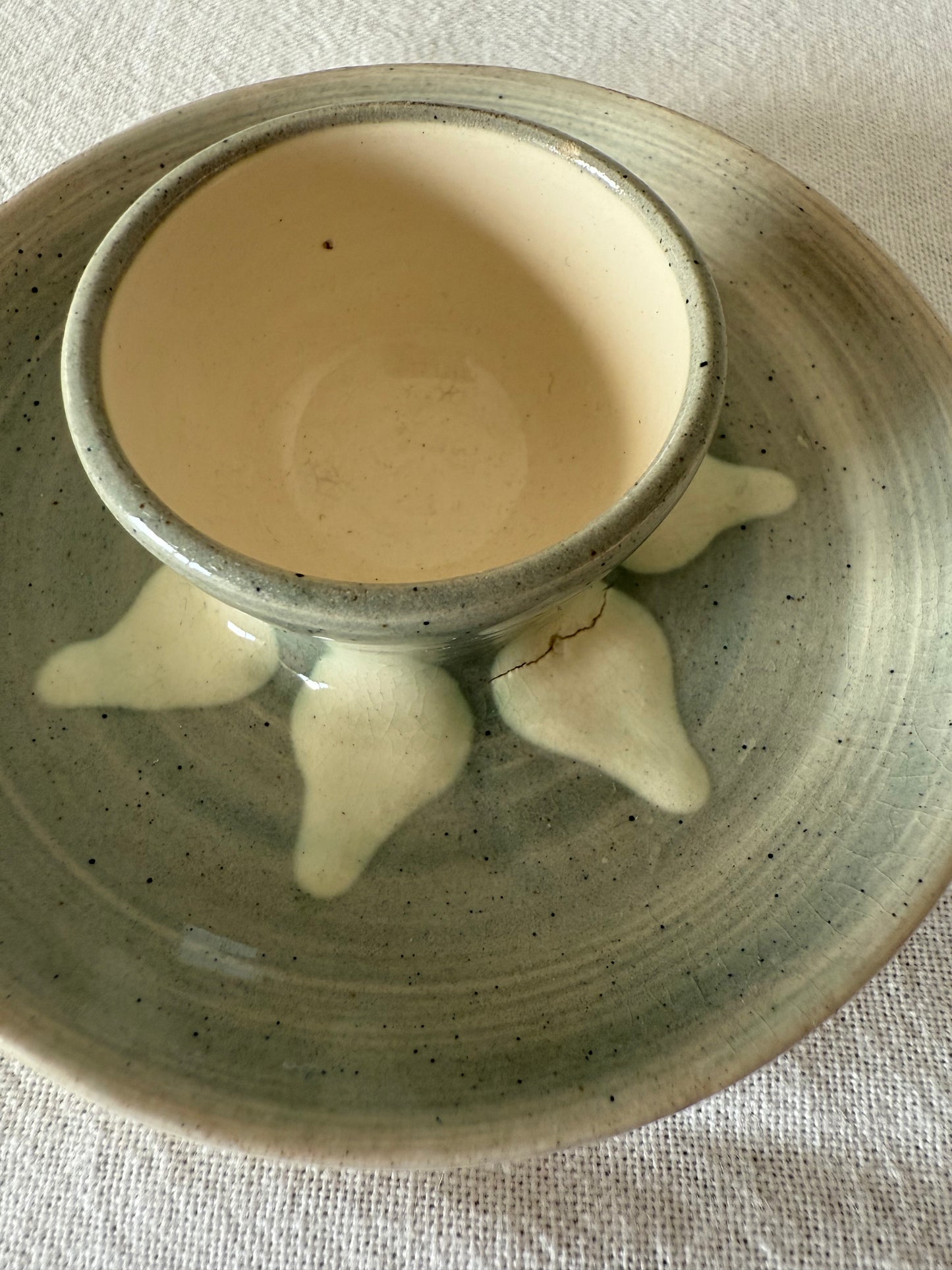 Ceramic egg cup in blue