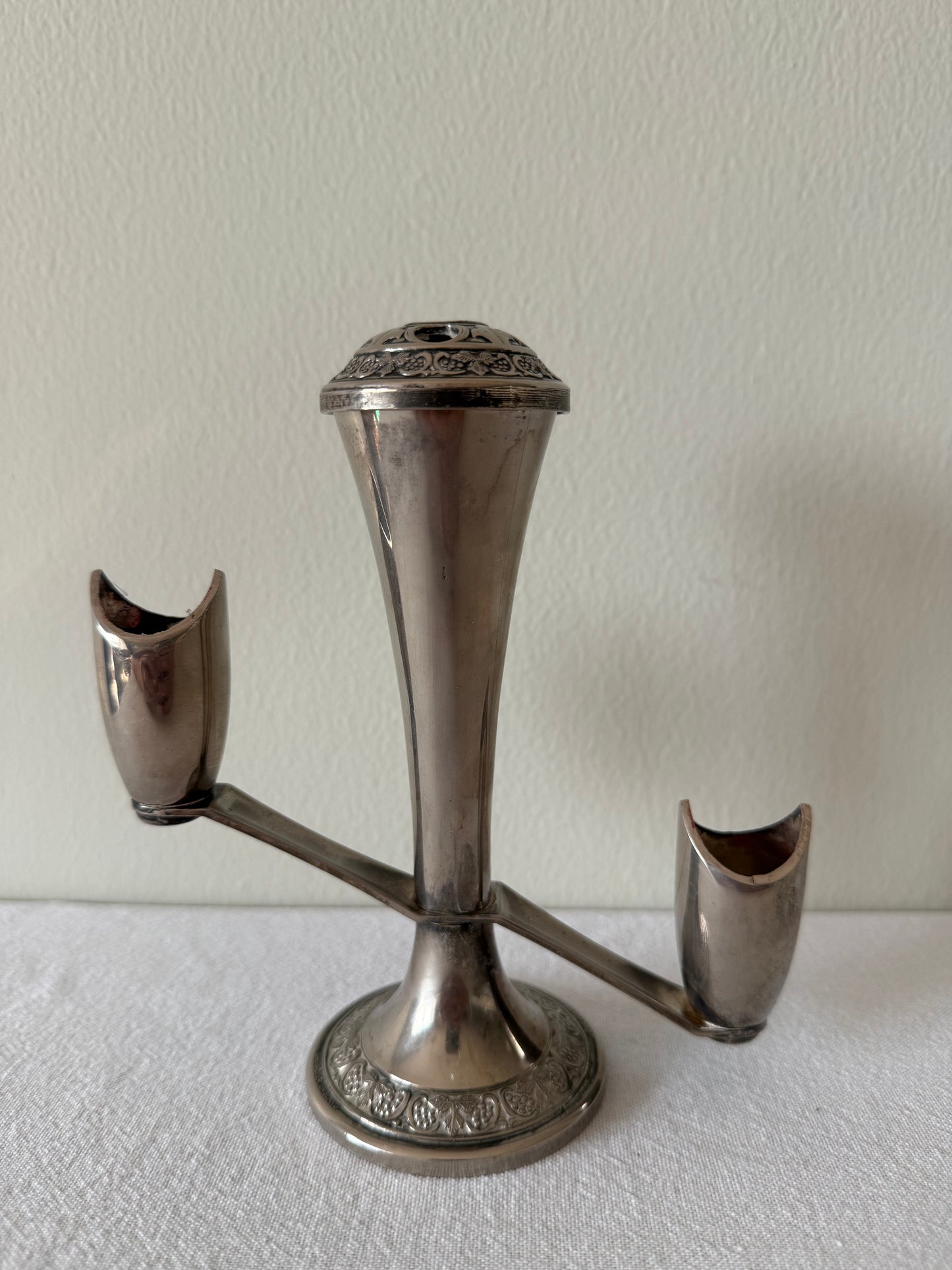 Grenadier silver plated candle holder