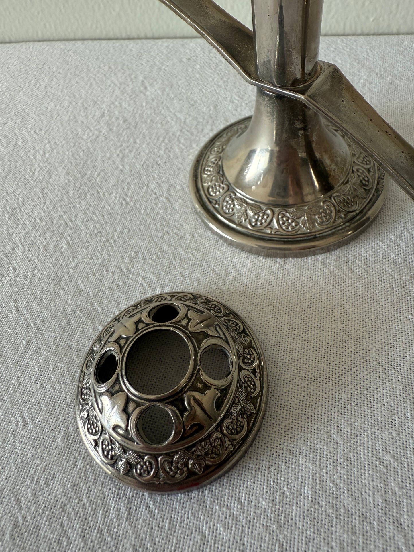 Grenadier silver plated candle holder