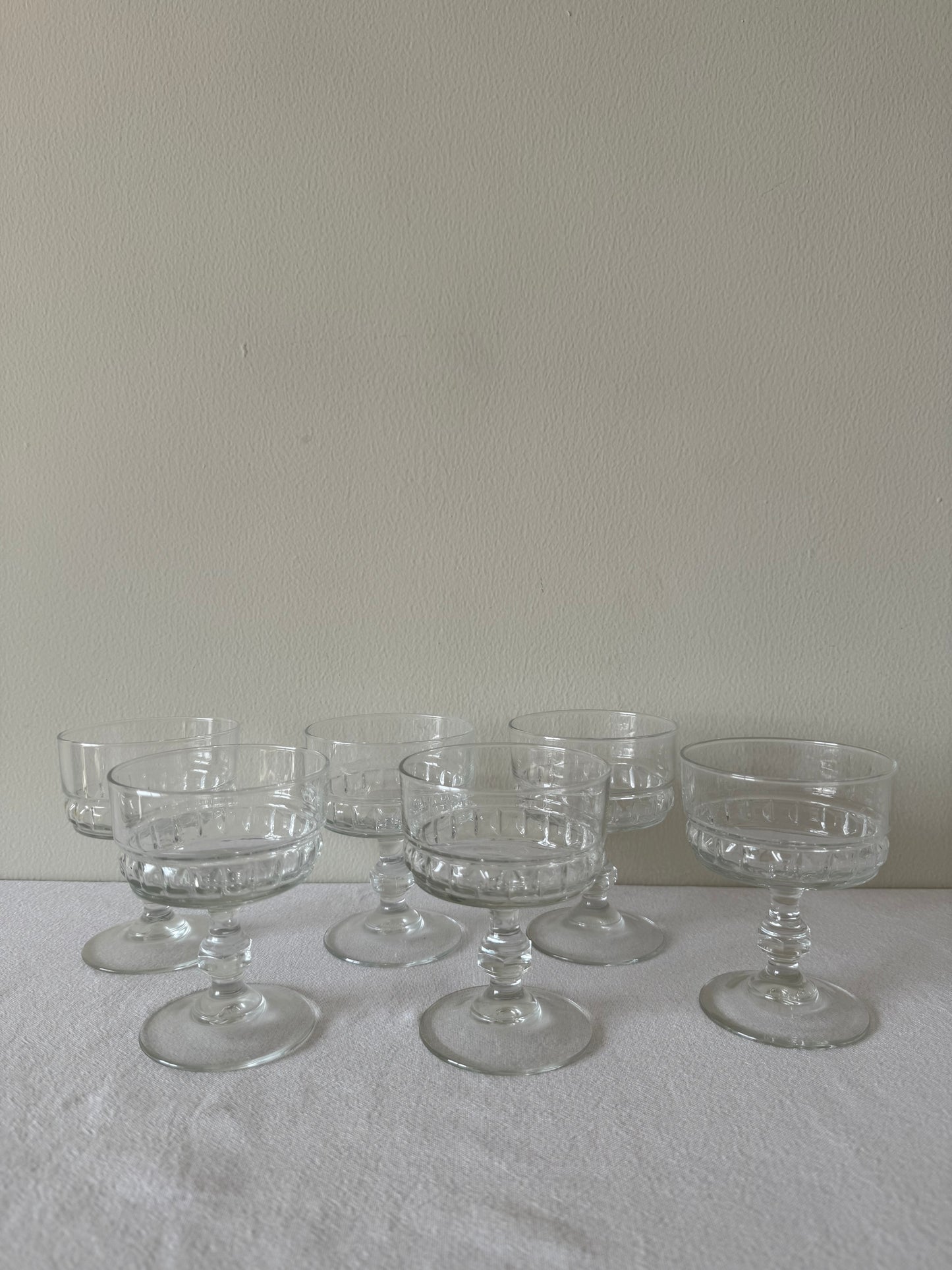 70's glass dishes set of 6