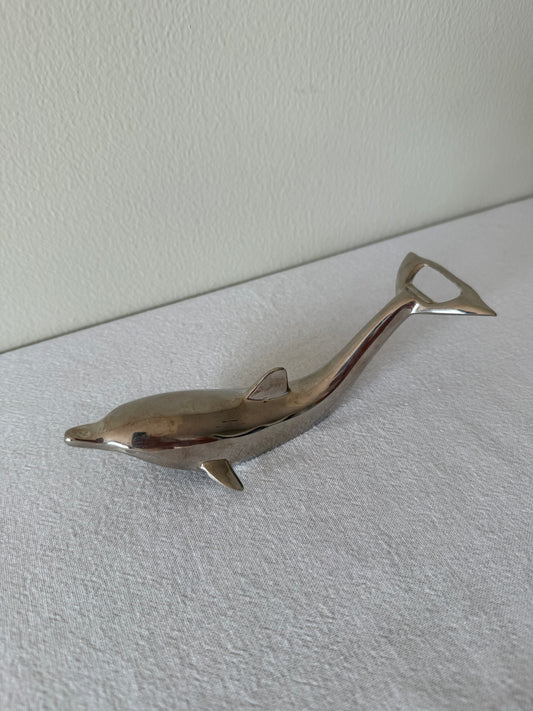 Silver plated dolphin bottle opener