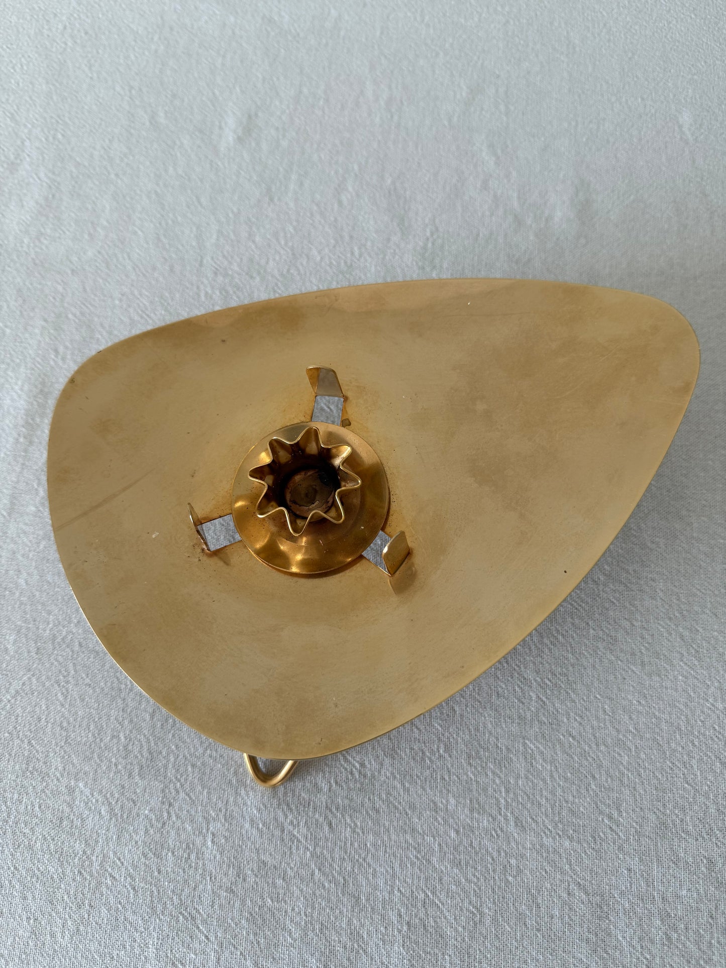 70's gold candle holder