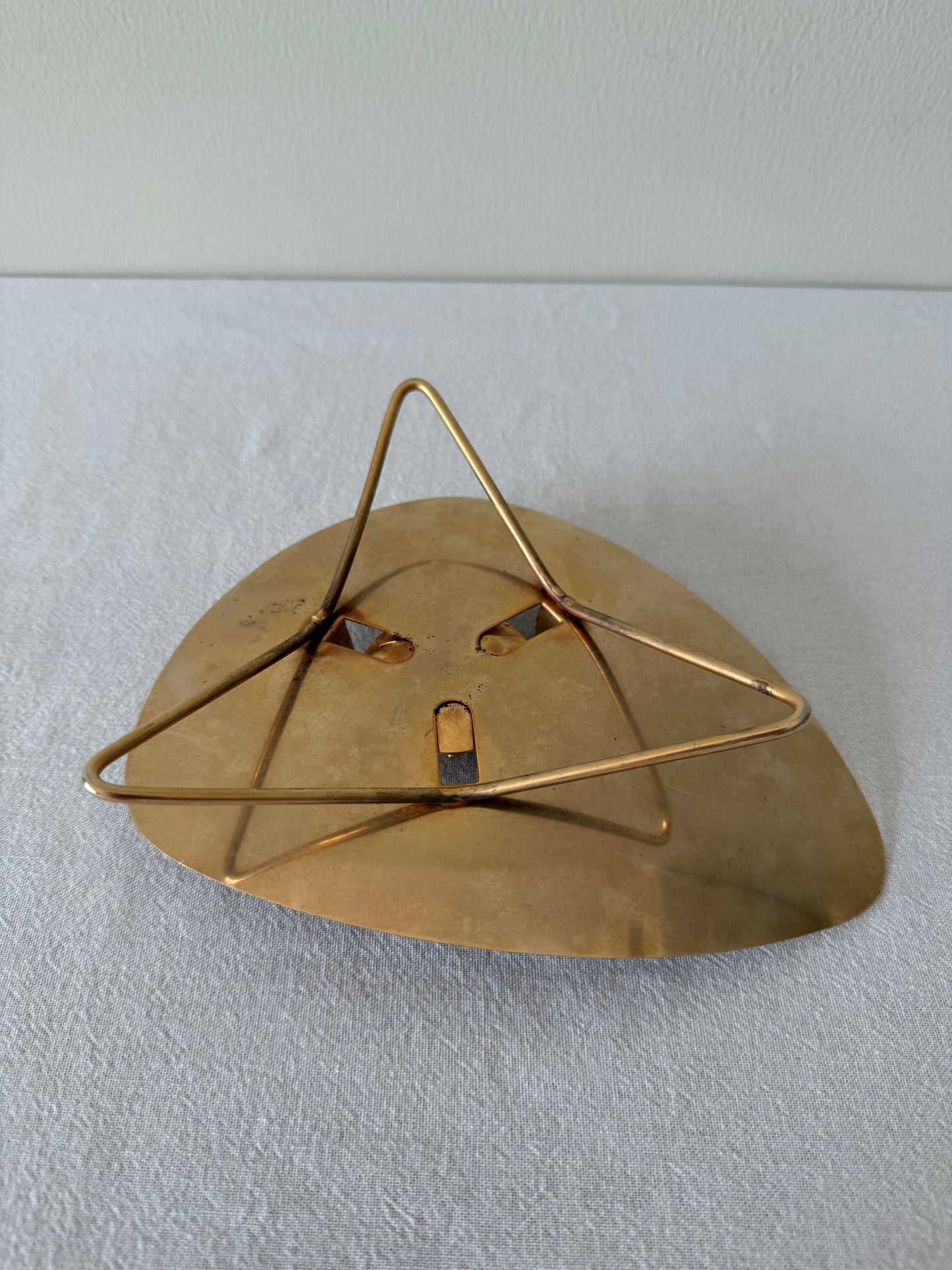 70's gold candle holder