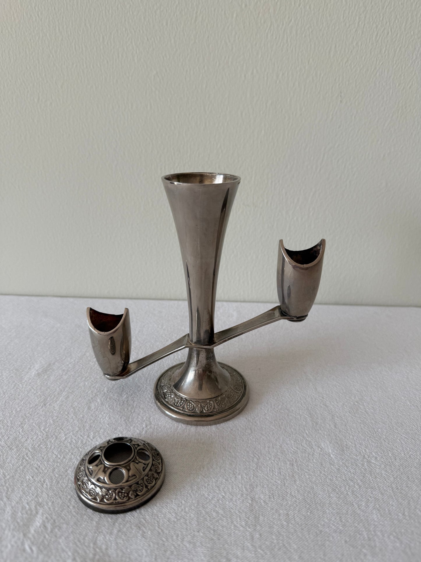 Grenadier silver plated candle holder