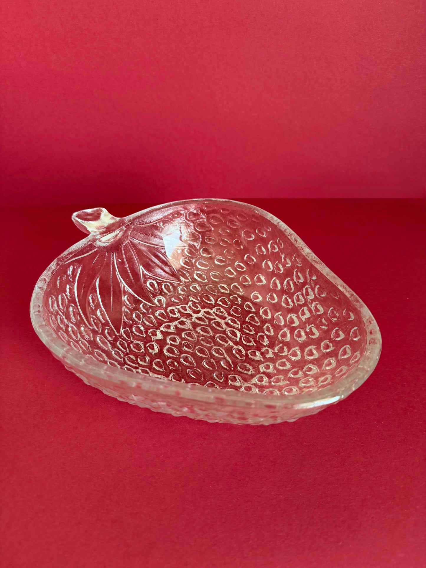 Glass strawberry dish