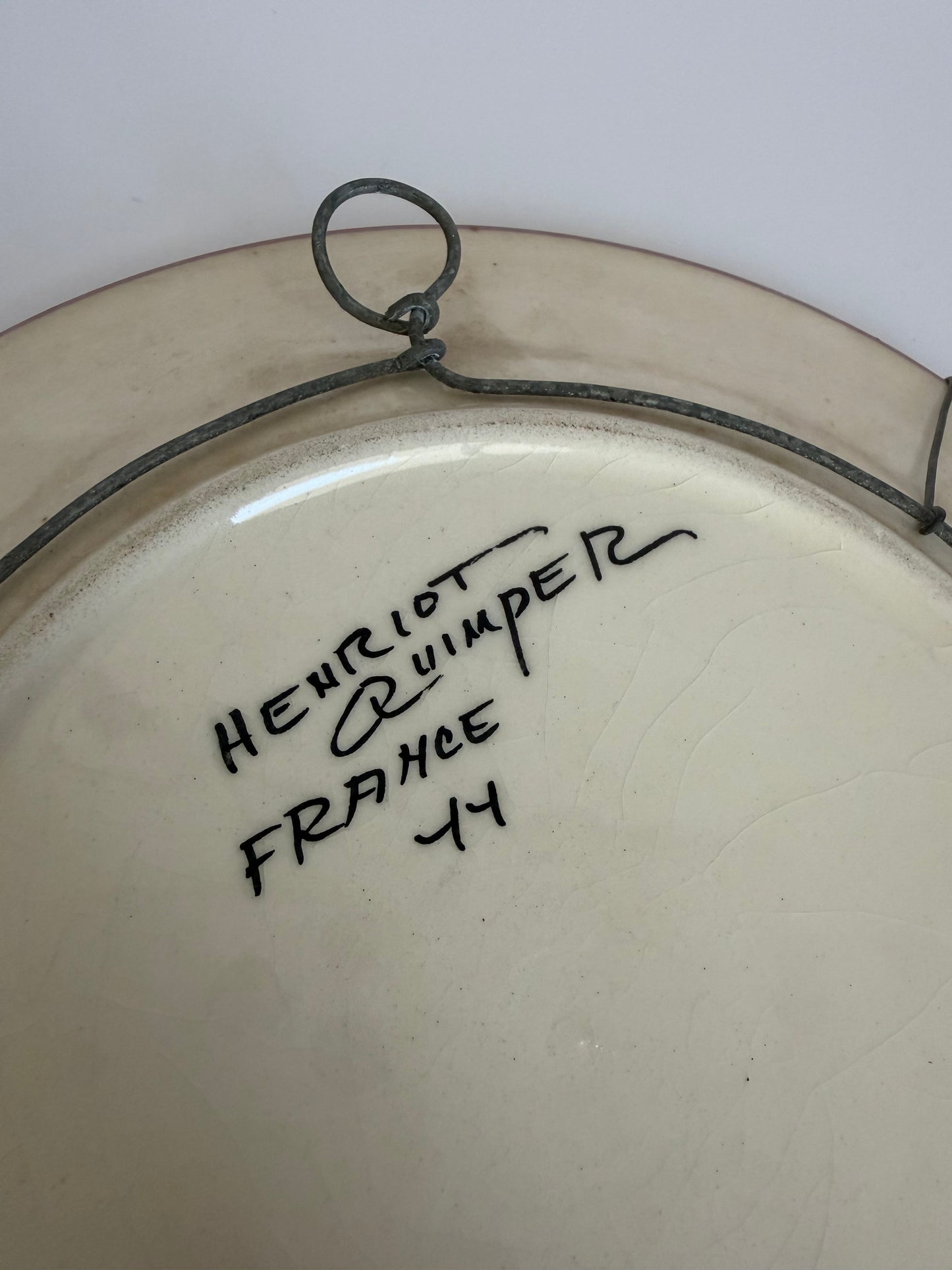 Henriot Quimper France chicken plate