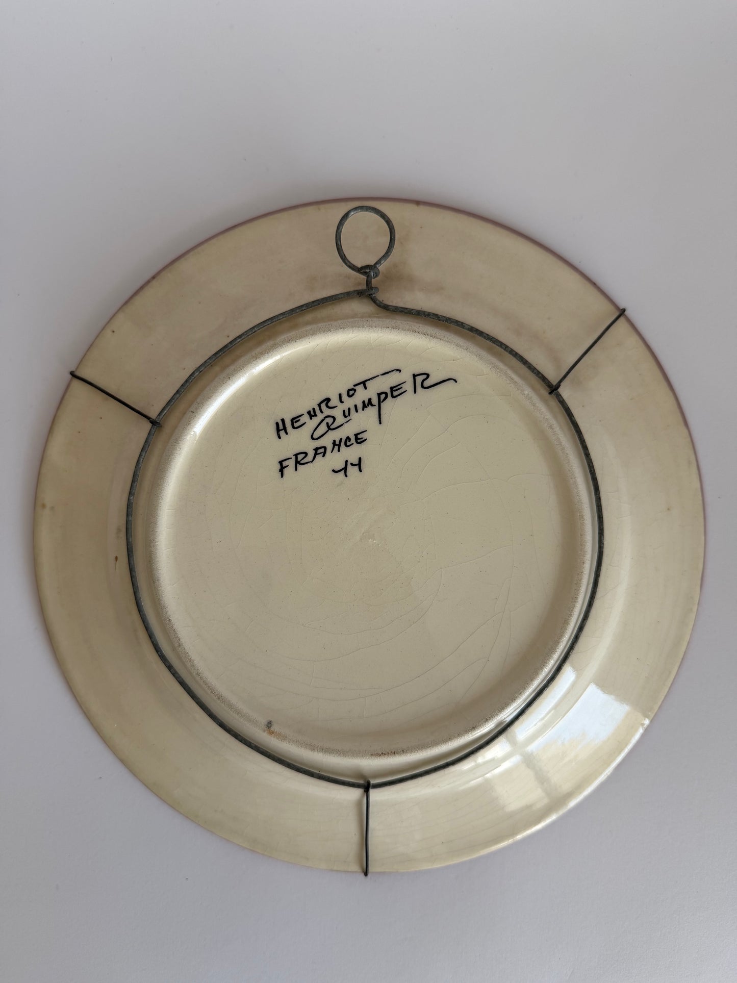 Henriot Quimper France chicken plate