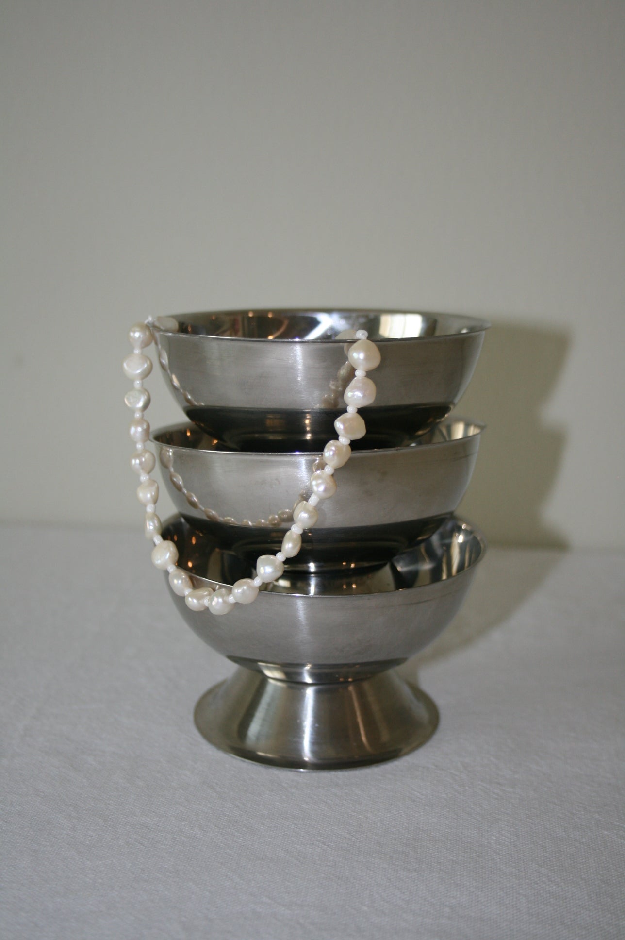 Stainless steel ice cream coupes