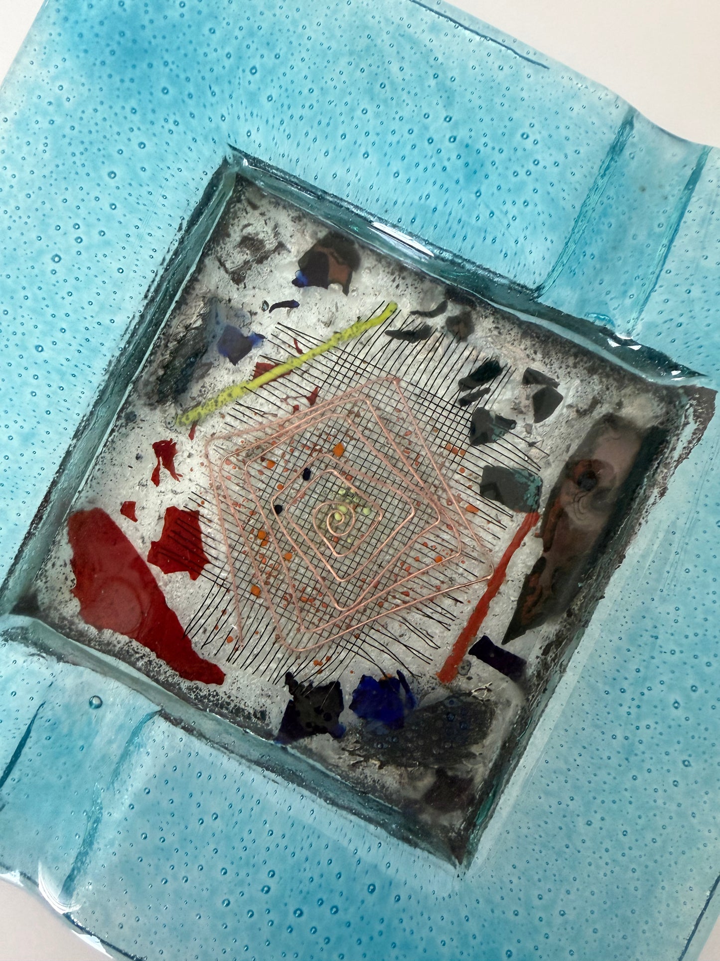 Abstract glass dish