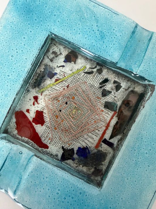 Abstract glass dish