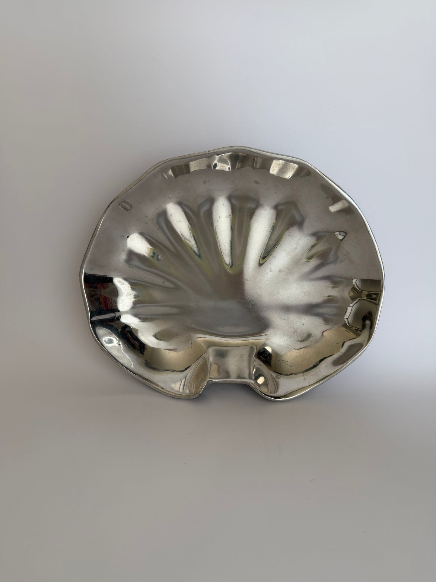 Hand made pewter shell tray