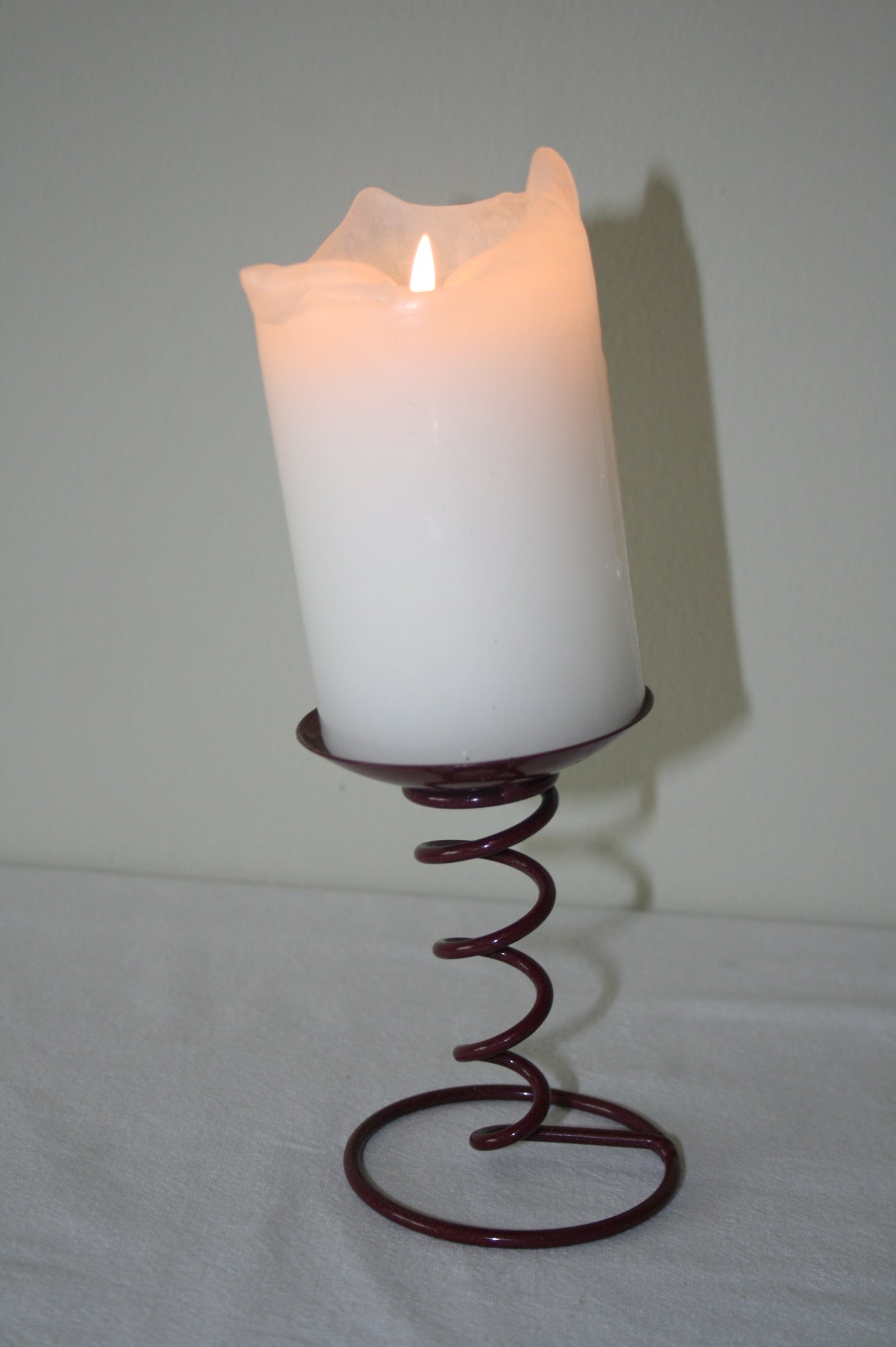 Spiral stem candle holder