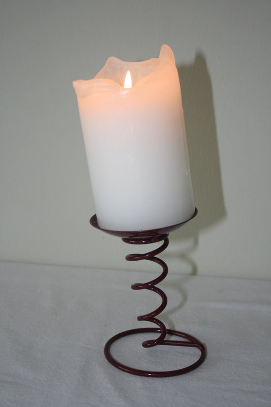 Spiral stem candle holder