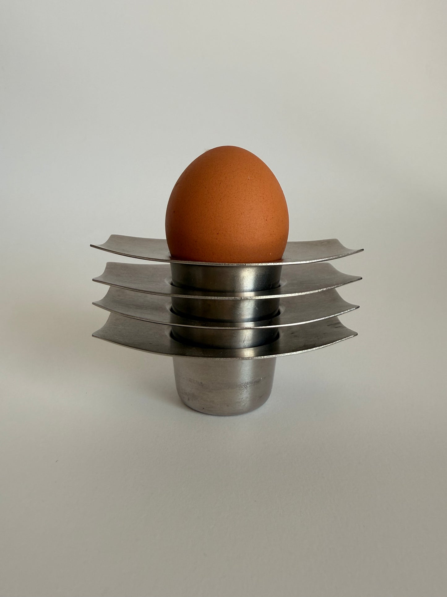 Stackable stainless steel egg cups