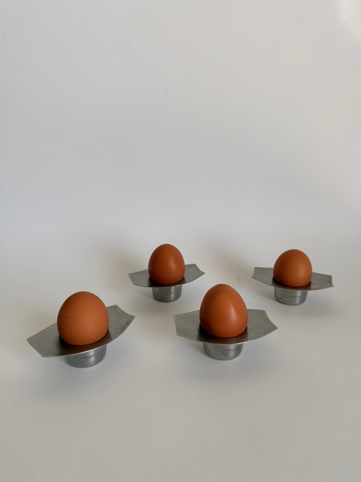 Stackable stainless steel egg cups