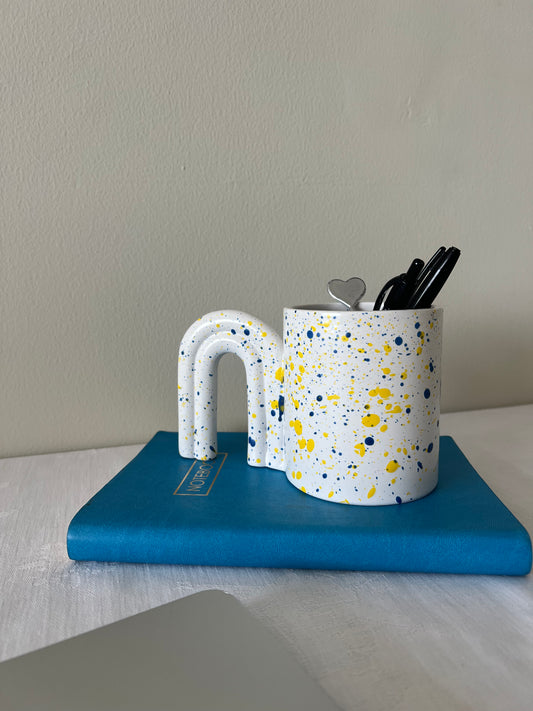 Funky rainbow handle mug
