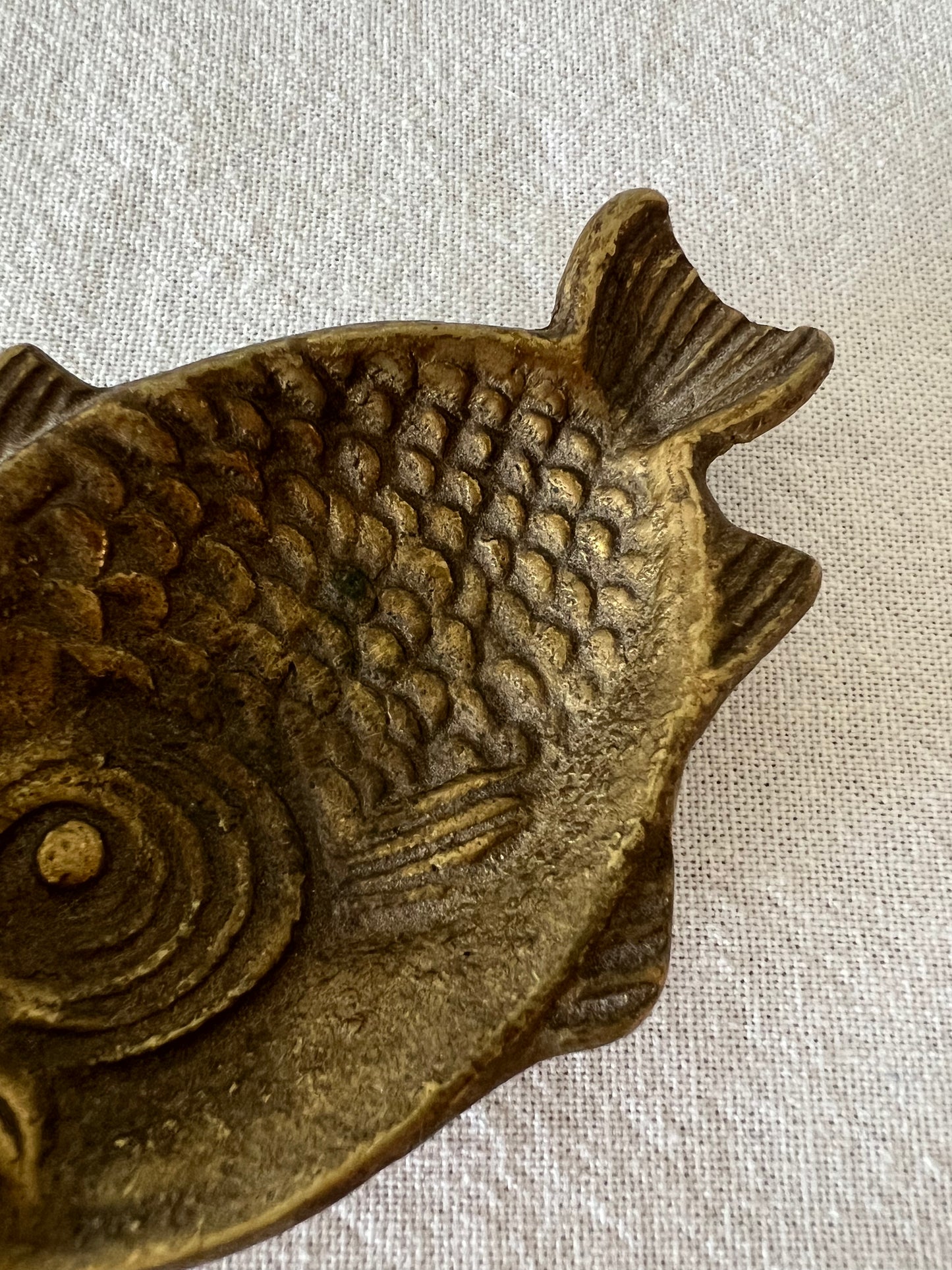 Brass fish trinket dish