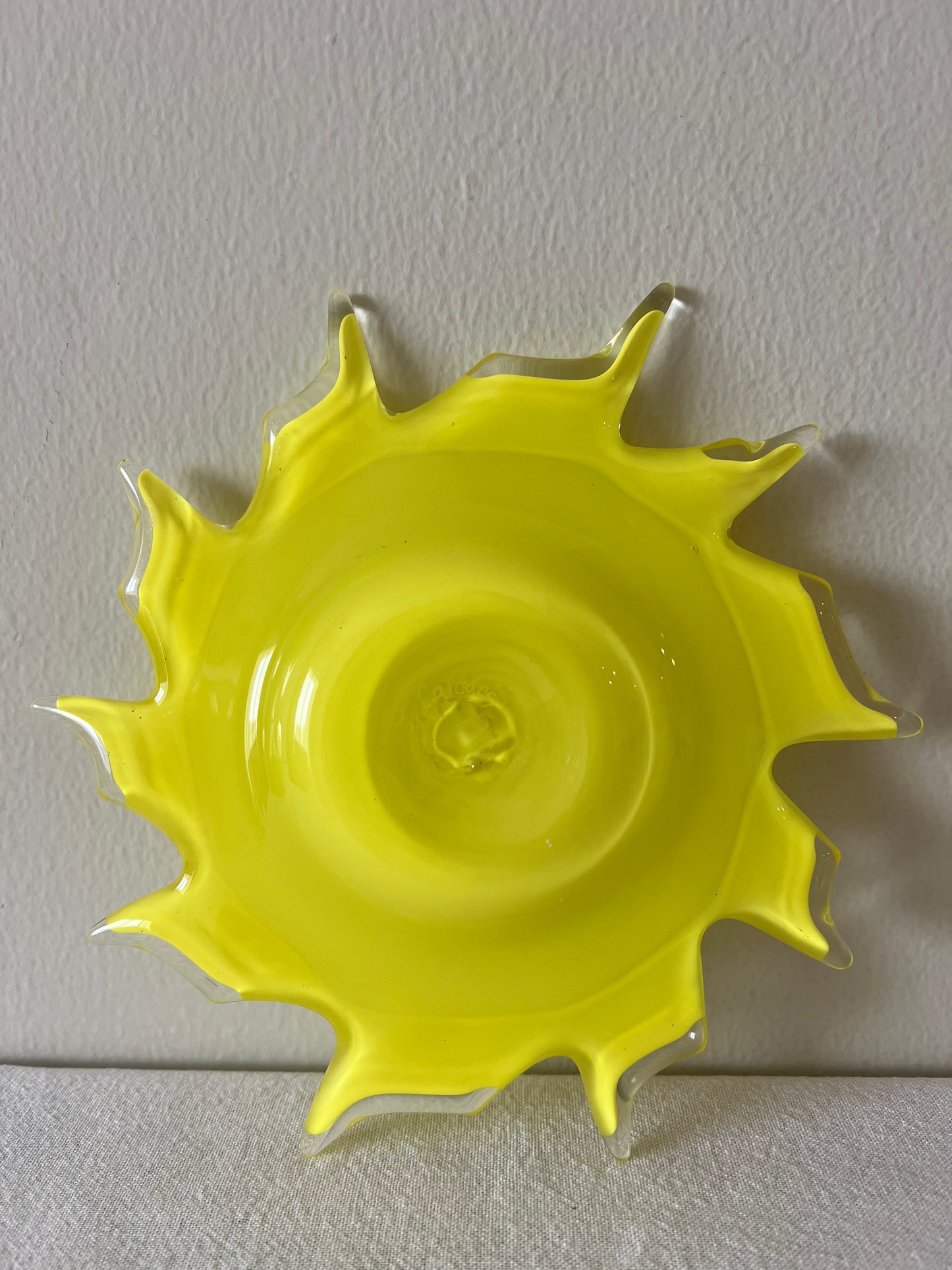 J Calcass glass sun dish