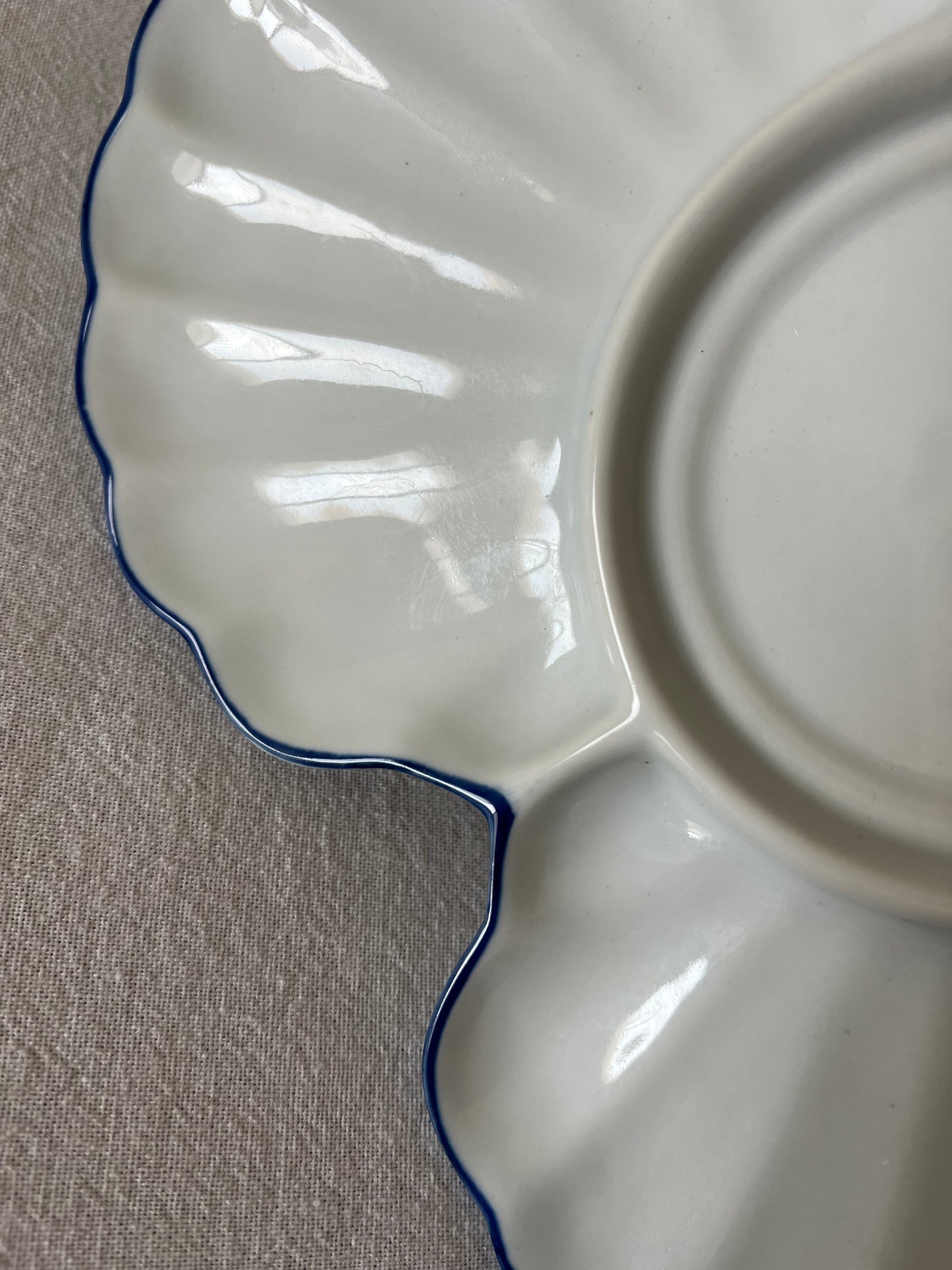 Triple shell ceramic serving dish