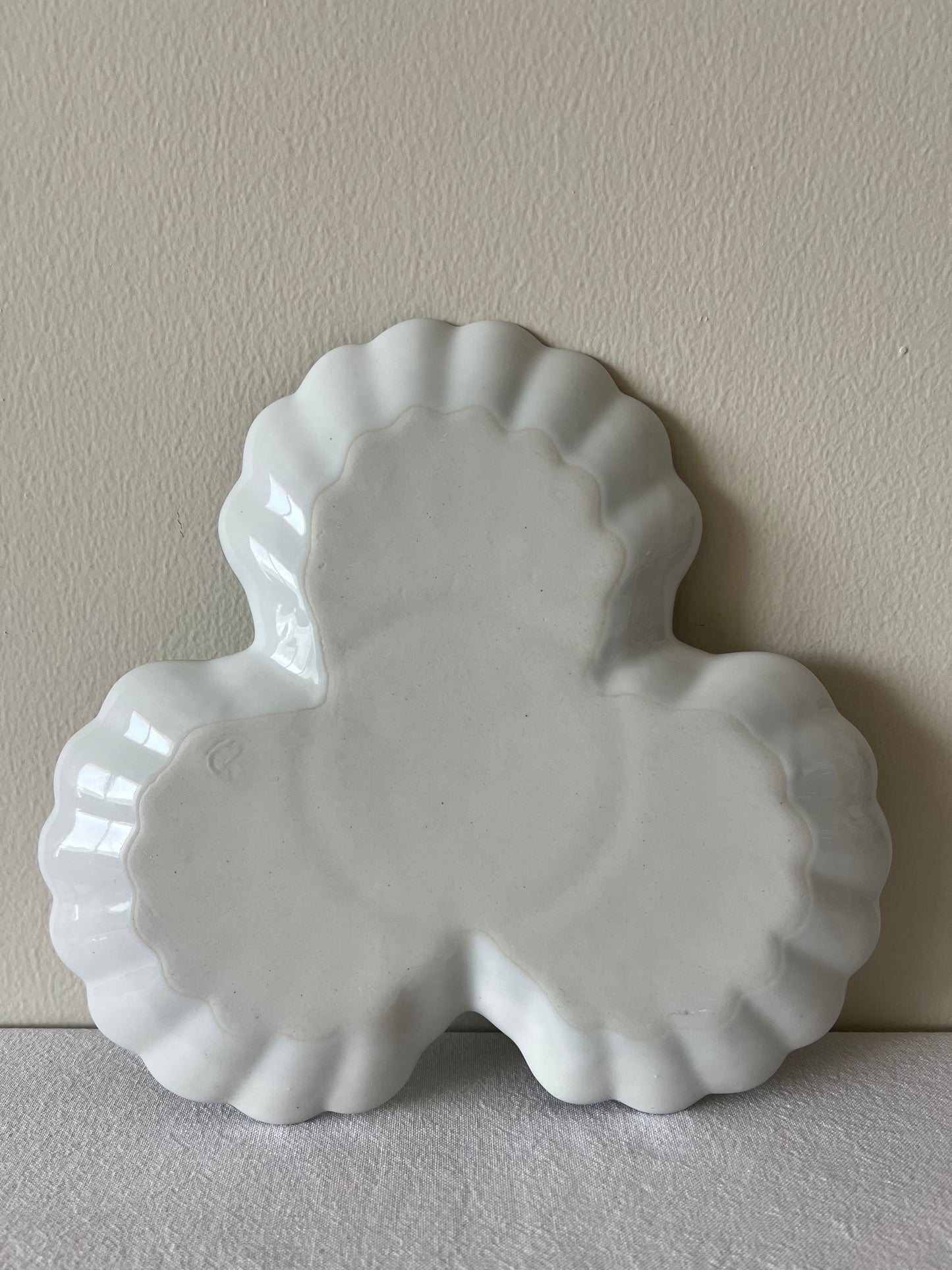 Triple shell ceramic serving dish